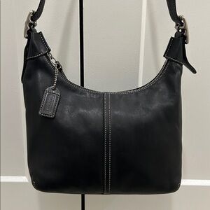 Coach Legacy Black Leather Convertible Crossbody Hobo Bag